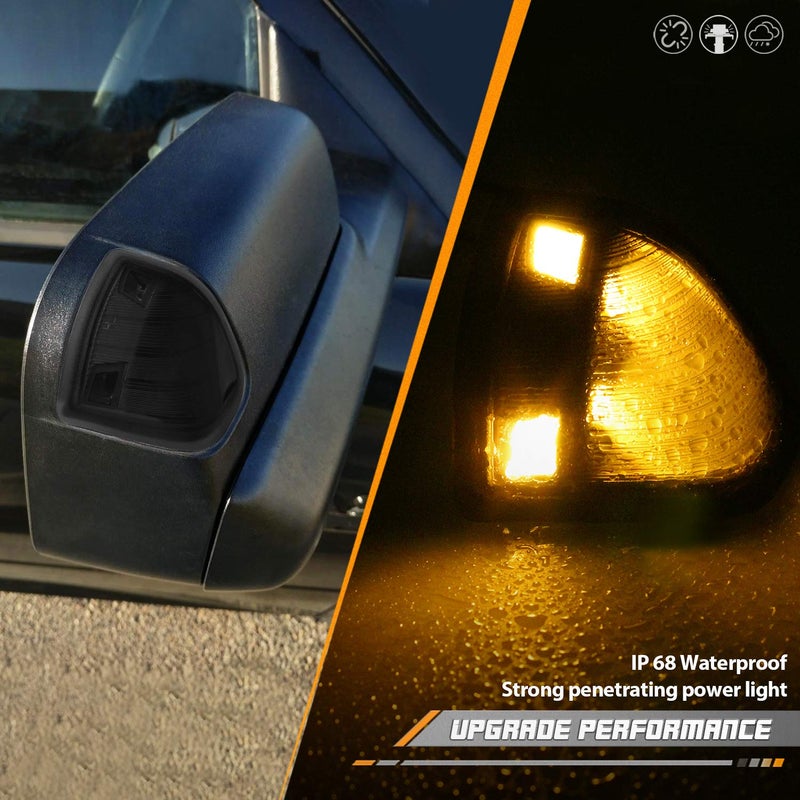 HERCOO LED Side Mirror Turn Signal Light Left and Right Lamps Smoked Cover Lens for 68302828AA 68302829AA Compatible with 2010-2018 Dodge Ram 1500 2500 3500 4500 5500, Pack of 2 - Image 5